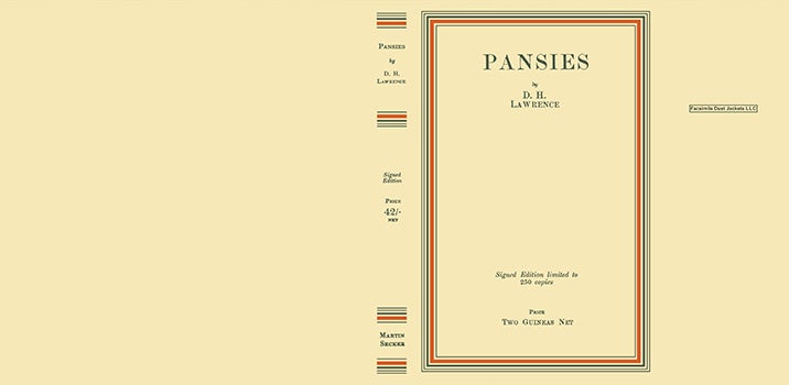 Item #30926 Pansies. D. H. Lawrence.