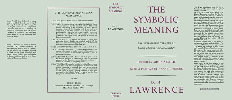 Item #30929 Symbolic Meaning, The. D. H. Lawrence