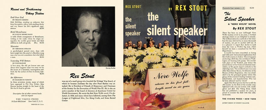 Item #3094 Silent Speaker, The. Rex Stout.