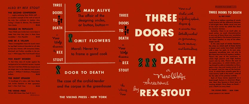 Item #3097 Three Doors to Death. Rex Stout.