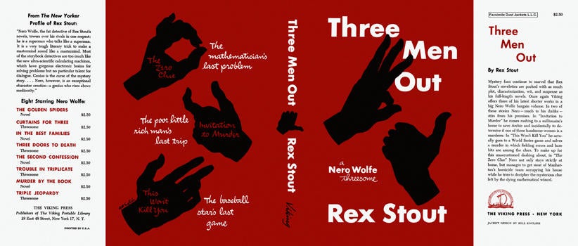 Item #3099 Three Men Out. Rex Stout
