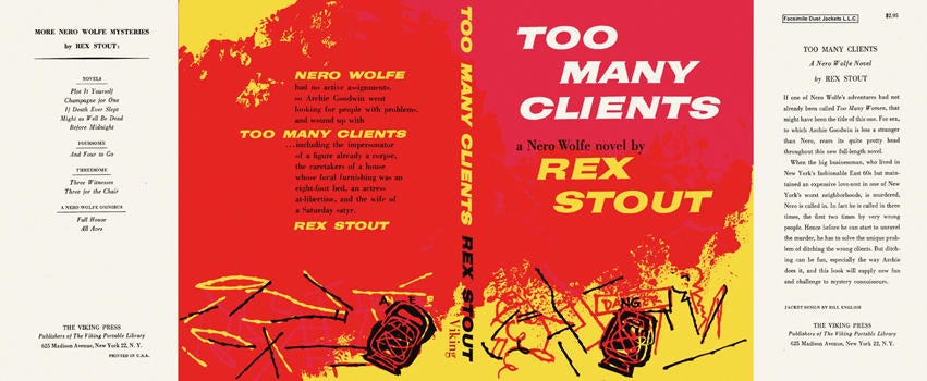 Item #3101 Too Many Clients. Rex Stout