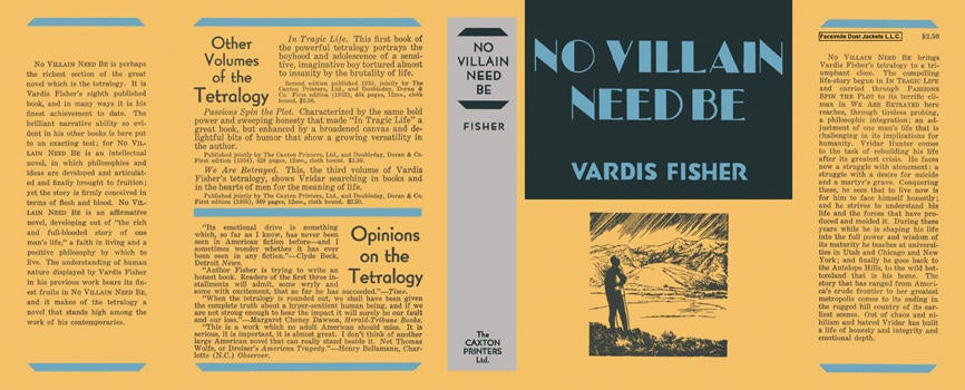 Item #31148 No Villain Need Be. Vardis Fisher.