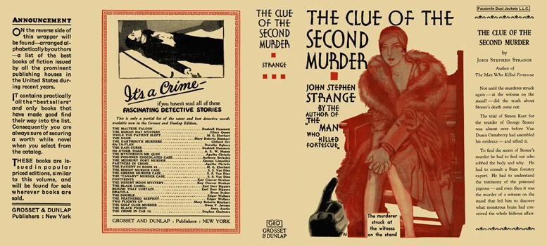 Item #3117 Clue of the Second Murder, The. John Stephen Strange.