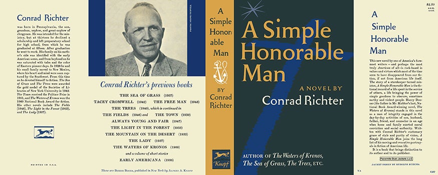 Item #31254 Simple Honorable Man, A. Conrad Richter.
