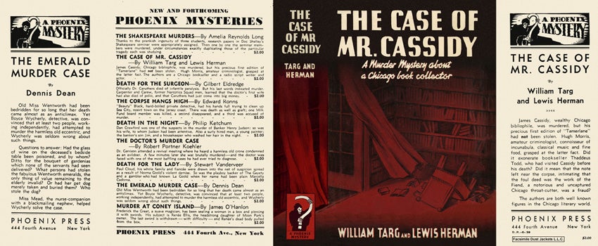 Item #3134 Case of Mr. Cassidy, The. William Targ, Lewis Herman