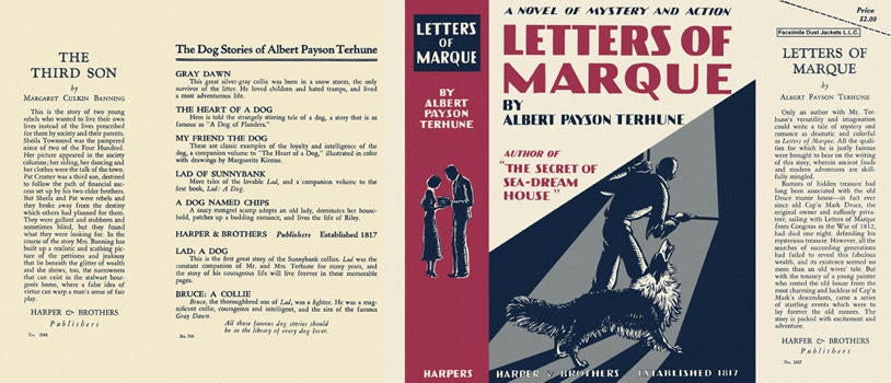 Item #3161 Letters of Marque. Albert Payson Terhune.
