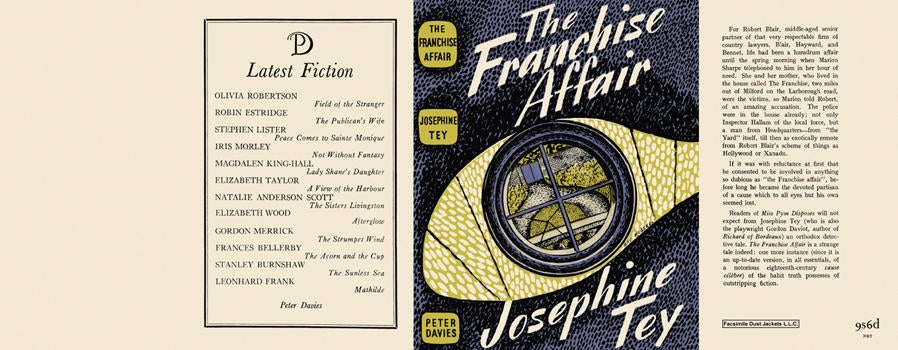 Item #3163 Franchise Affair, The. Josephine Tey.