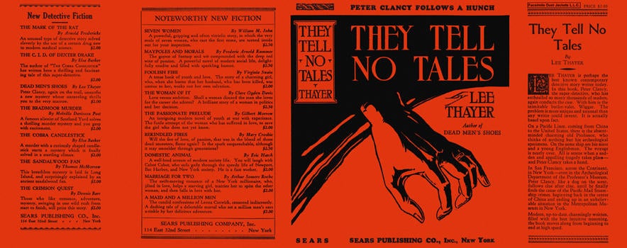 Item #3172 They Tell No Tales. Lee Thayer.