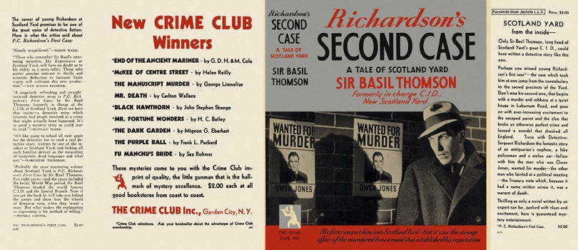 Item #3181 Richardson's Second Case, A Tale of Scotland Yard. Sir Basil Thomson.