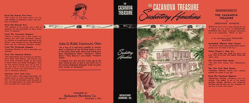 Item #31913 Seckatary Hawkins, The Cazanova Treasure. Robert Franc Schulkers, Seckatary Hawkins