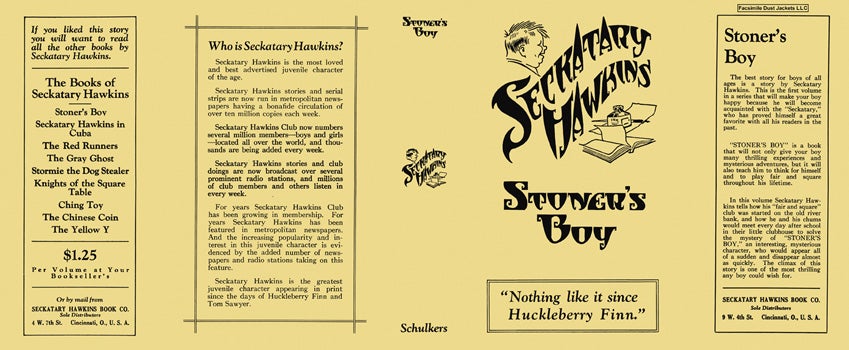 Item #31928 Seckatary Hawkins, Stoner's Boy. Robert Franc Schulkers, Seckatary Hawkins