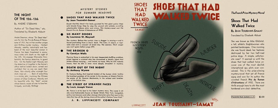 Item #3195 Shoes That Had Walked Twice. Jean Toussaint-Samat.