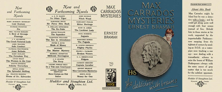 Item #320 Max Carrados Mysteries. Ernest Bramah.