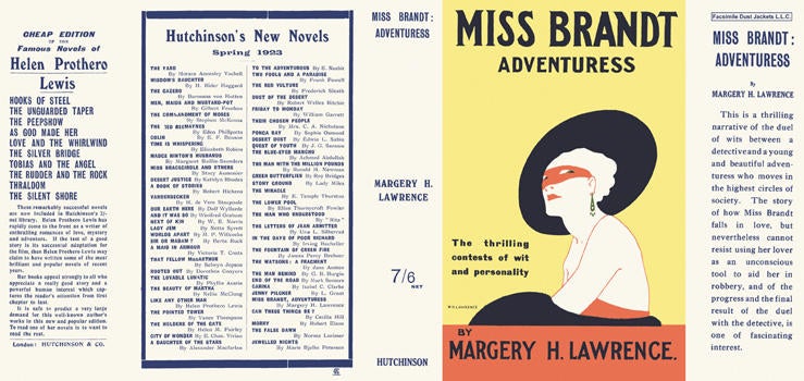 Item #32354 Miss Brandt: Adventuress. Margery Lawrence.