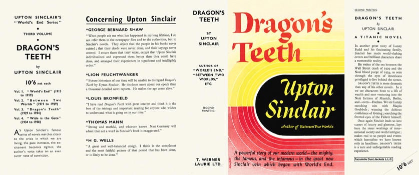 Item #32516 Dragon's Teeth. Upton Sinclair