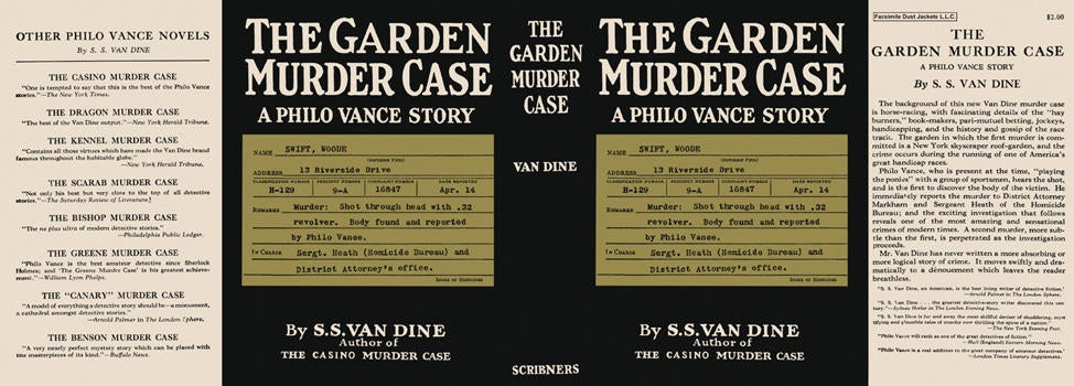Item #3263 Garden Murder Case, The. S. S. Van Dine.