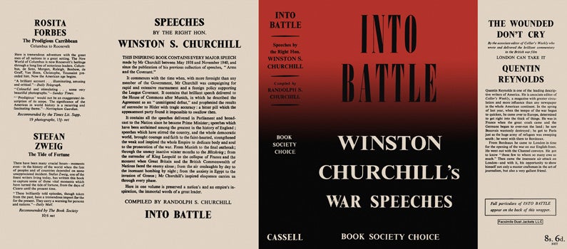 Item #32806 Winston Churchill's War Speeches, Volume 1, Into Battle. Winston S. Churchill