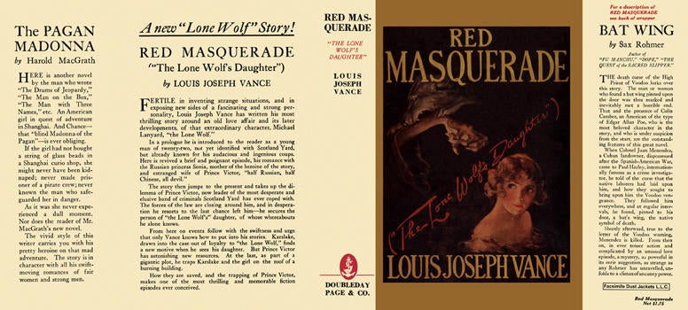 Item #3283 Red Masquerade. Louis Joseph Vance
