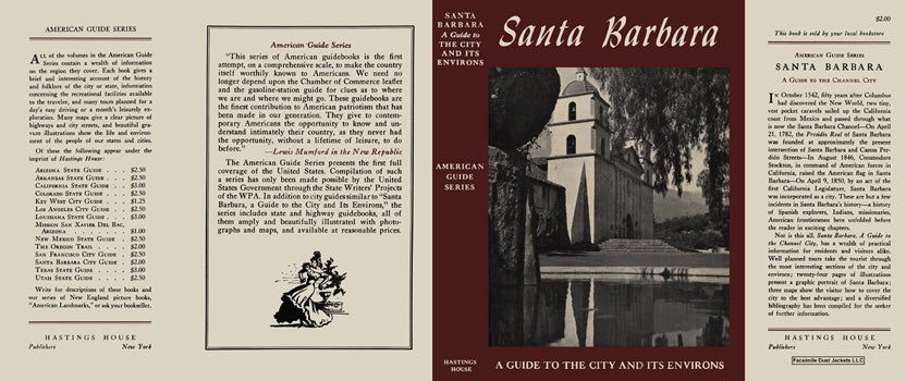 Item #32874 Santa Barbara, A Guide to the City and Its Environs. American Guide Series, WPA