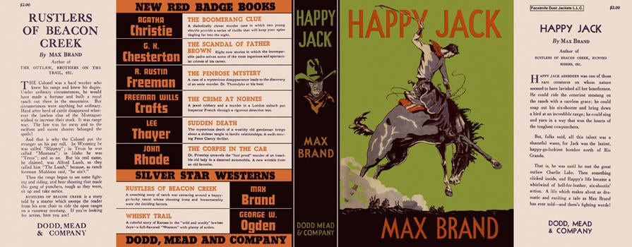 Item #330 Happy Jack. Max Brand.