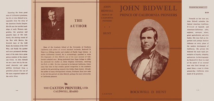 Item #33297 John Bidwell, Prince of California Pioneers. Rockwell D. Hunt