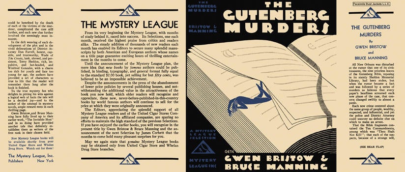Item #334 Gutenberg Murders, The. Gwen Bristow, Bruce Manning.