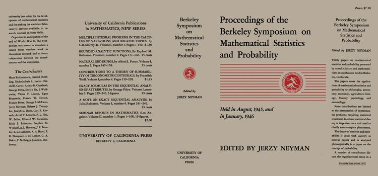 Item #33538 Proceedings of the Berkeley Symposium on Mathematical Statistics and Probability. Jerzy Neyman.
