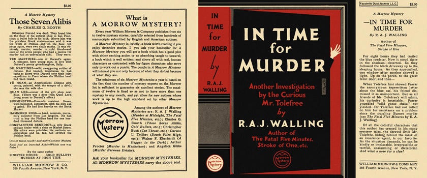 Item #3399 In Time for Murder. R. A. J. Walling