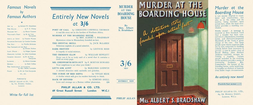 Item #34020 Murder at the Boarding House. Albert S. Bradshaw