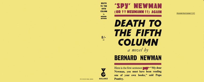 Item #34100 Death to the Fifth Column. Bernard Newman
