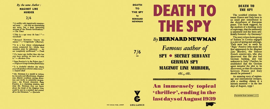 Item #34101 Death to the Spy. Bernard Newman
