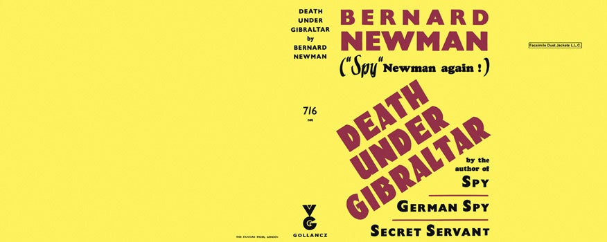 Item #34102 Death Under Gibraltar. Bernard Newman