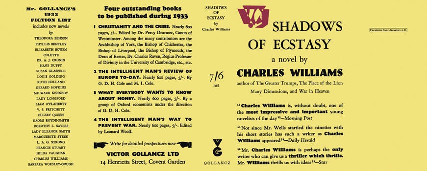 Item #34142 Shadows of Ecstasy. Charles Williams