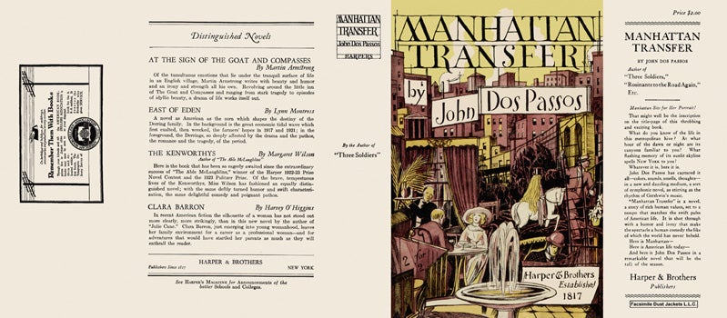 Item #34387 Manhattan Transfer. John Dos Passos.