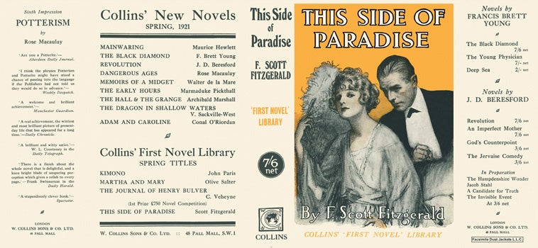 Item #34396 This Side of Paradise. F. Scott Fitzgerald.