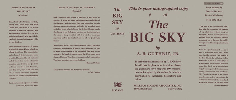 Item #34416 Big Sky, The. A. B. Guthrie, Jr