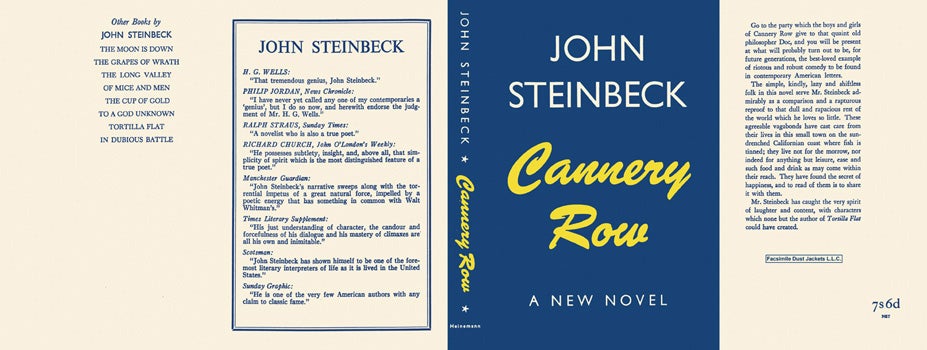 Item #34474 Cannery Row. John Steinbeck