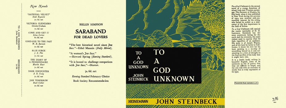 Item #34479 To a God Unknown. John Steinbeck