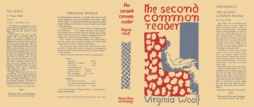 Item #34659 Second Common Reader, The. Virginia Woolf.