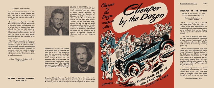 Item #34782 Cheaper by the Dozen. Frank B. Jr. Gilbreth, Ernestine Gilbreth Carey.