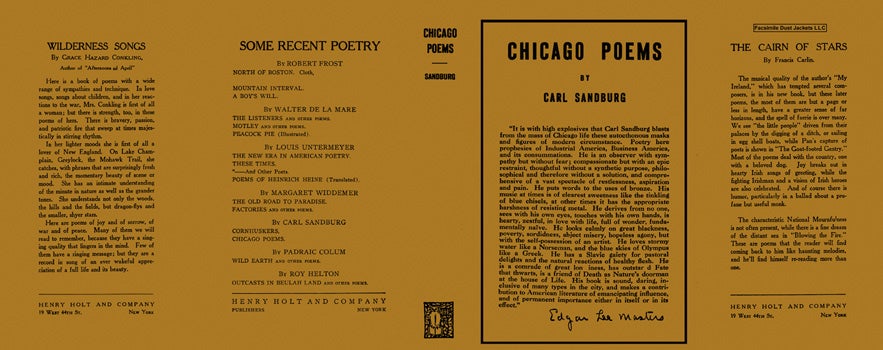 Item #34805 Chicago Poems. Carl Sandburg.