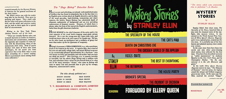 Item #34893 Mystery Stories. Stanley Ellin.