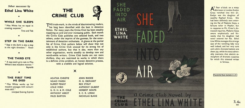 Item #3511 She Faded into Air. Ethel Lina White
