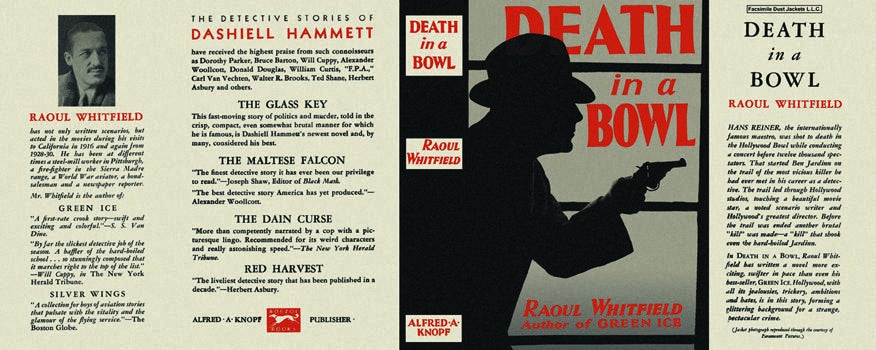 Item #3522 Death in a Bowl. Raoul Whitfield