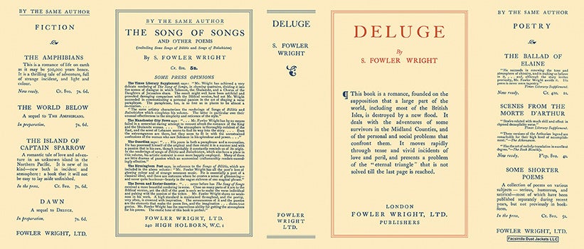 Item #35346 Deluge. S. Fowler Wright.