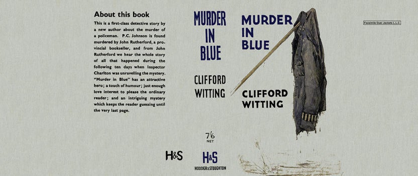 Item #3559 Murder in Blue. Clifford Witting.