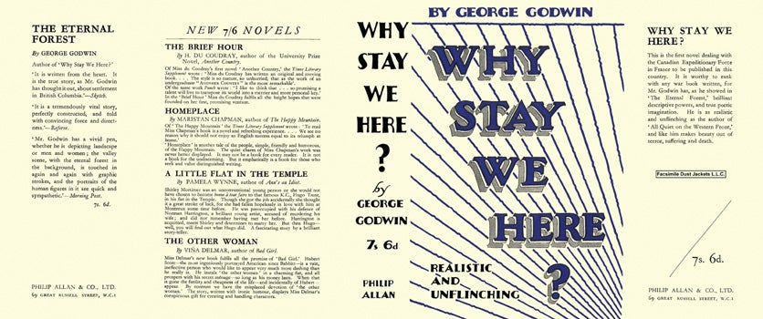 Item #35658 Why Stay We Here? George Godwin