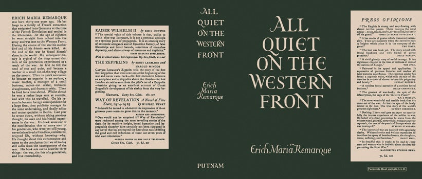Item #35670 All Quiet on the Western Front. Erich Maria Remarque
