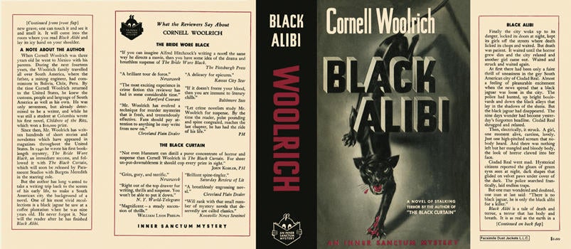 Item #3568 Black Alibi. Cornell Woolrich.
